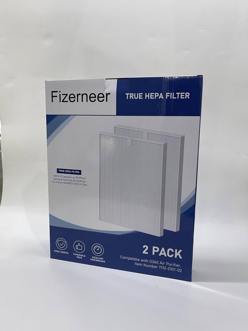 Fizerneer D360 Ture HEPA Replacement Filter Compatible with Winix D360 Air Cleaner Purifier, Item Number 1712-0101-02, 2 Ture HEPA Filter Only