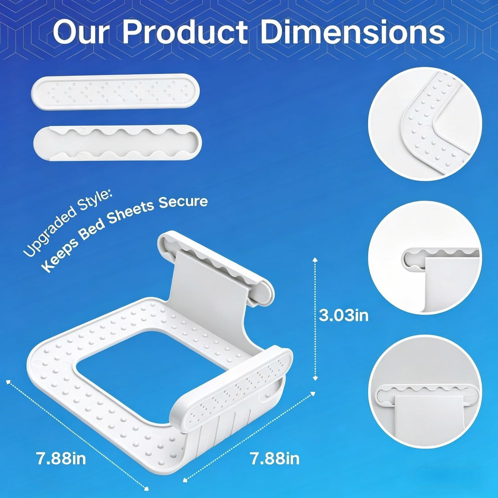 DDGEAA Bed Sheet Holders for Corners, Lock Sheet Holders, 4Pcs Fitted Sheet Holders Keep Sheets Firm & Tight, Durable Heavy Duty Bed Sheet Clips, Sheet Locks, Fit All Mattress Easy Install - White