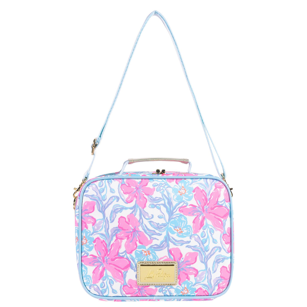 Lilly Pulitzer Insulated Lunch Box for Women, Cute Lunch Cooler Bag with Adjustable/Removable Shoulder Strap (Beachside Haven)
