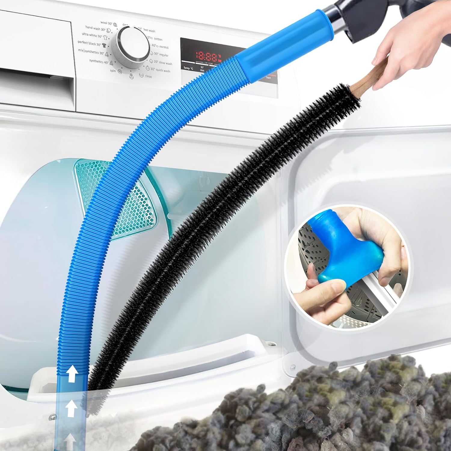 PetOde Dryer Vent Cleaner Kit - Universal Vacuum Attachment & Lint Brush for Quick Lint Removal