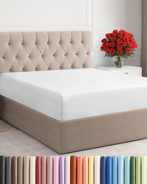 King Fitted Bed Sheet - Ultra-Soft Hotel Luxury Bedding with 8-16 Inch Deep Pockets | Breathable, Cooling & Wrinkle-Free - White
