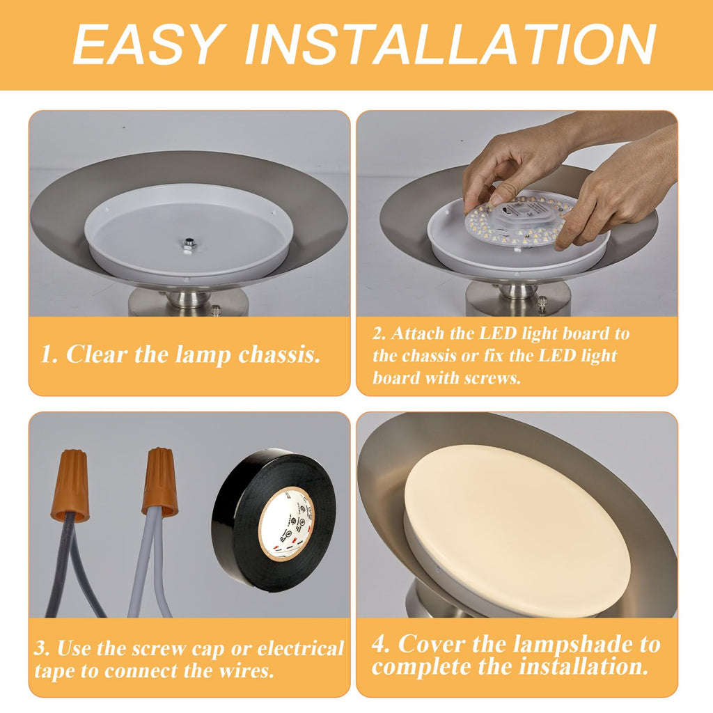 SHENGQINGTOP 5.12'' LED Ceiling Fan Light Retrofit Kit 24W 2200LM Ceiling Light Replacement PCB Board 5CCT 3000K 3500K 4000K 5000K 6000K Adjustable 120V CRI80 Dimmable
