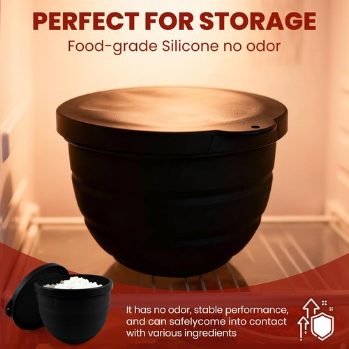 [3-Pack] Collapsible Silicone Mixing Bowl Liners Compatible with KitchenAid 5 Qt Tilt-Head Mixers - Includes 3 Liners & 3 Lids - Foldable Space Saving, Microwave & Dishwasher Safe Accessories