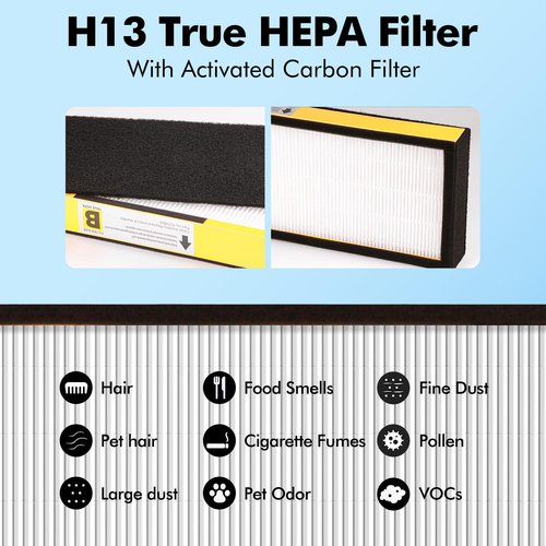 FFAC FLT4825 Filter B HEPA Pure Replacement Compatible with GermGuardian AC4825, AC4825E, AC4300, AC4800, AC4900, AC4850 Air Purifier, 4 Pack