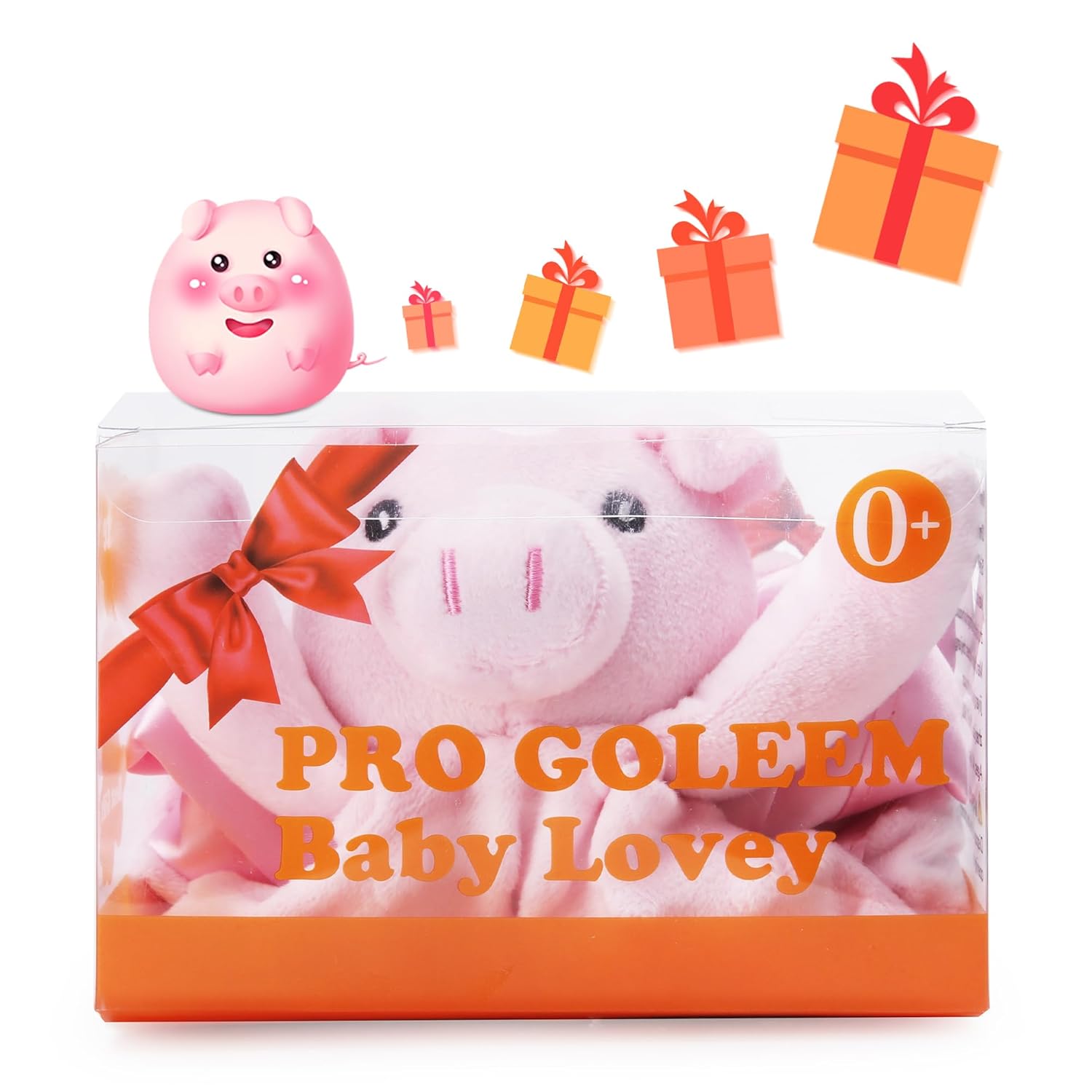 Pro Goleem Pig Lovey - Soft Security Blanket & Snuggle Toy for Newborns | 16 Inch Baby Gift