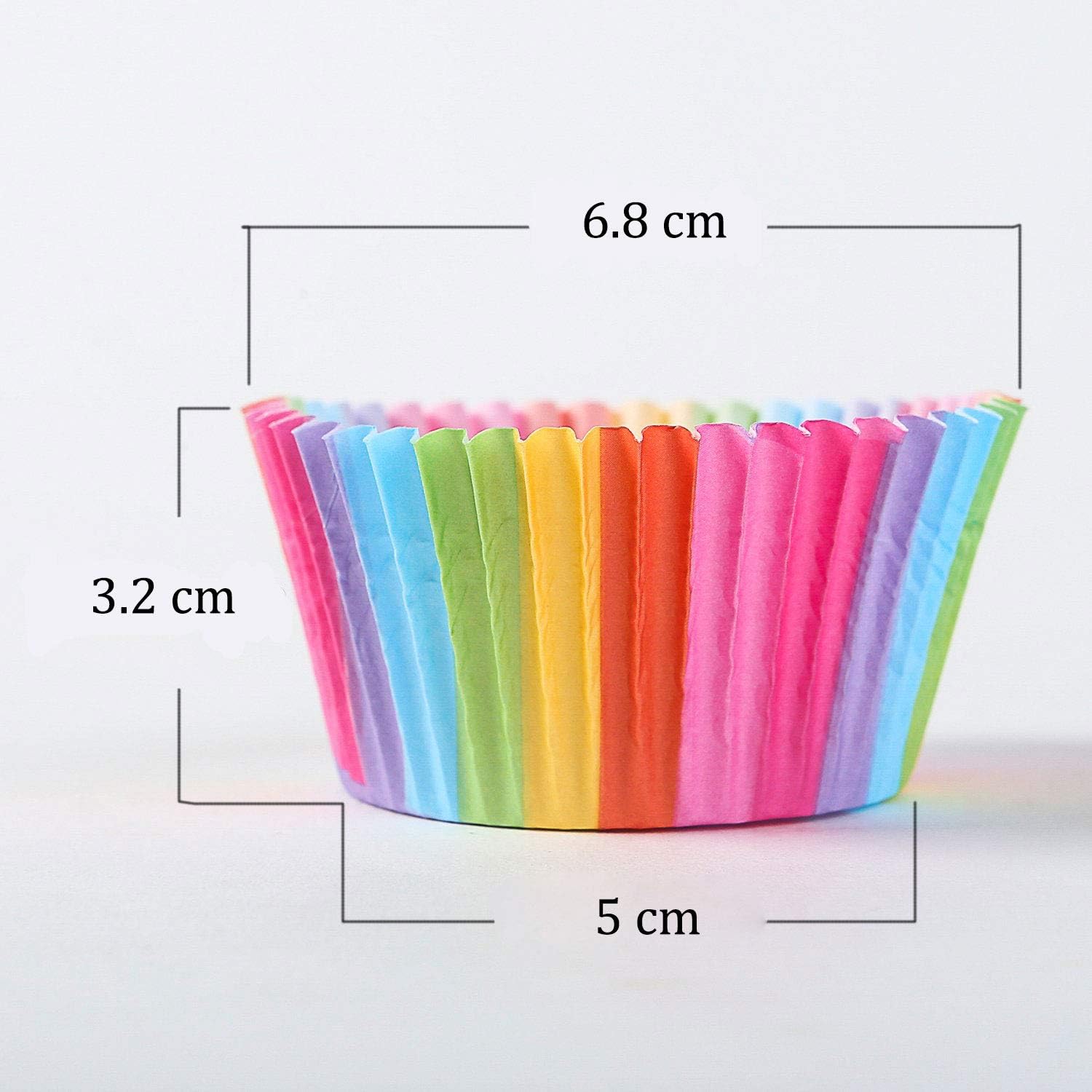 Regine Switzerland Cupcake Cases - Rainbow Baking Cups for Weddings & Birthdays | 100 Pcs