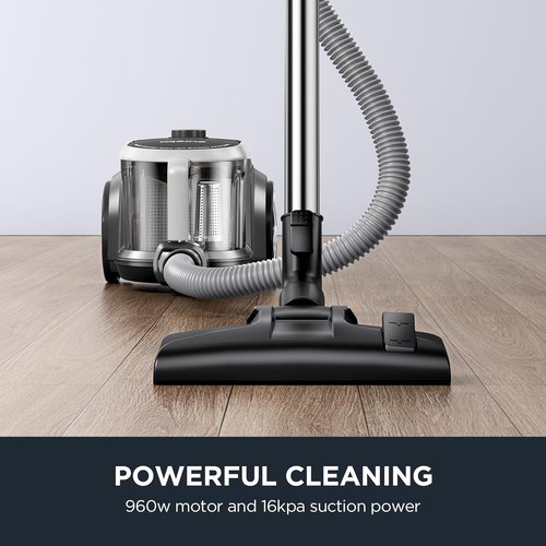 Eureka Bagless Canister Vacuum Cleaner - Lightweight Design for Carpets & Hard Floors | Silver & Black