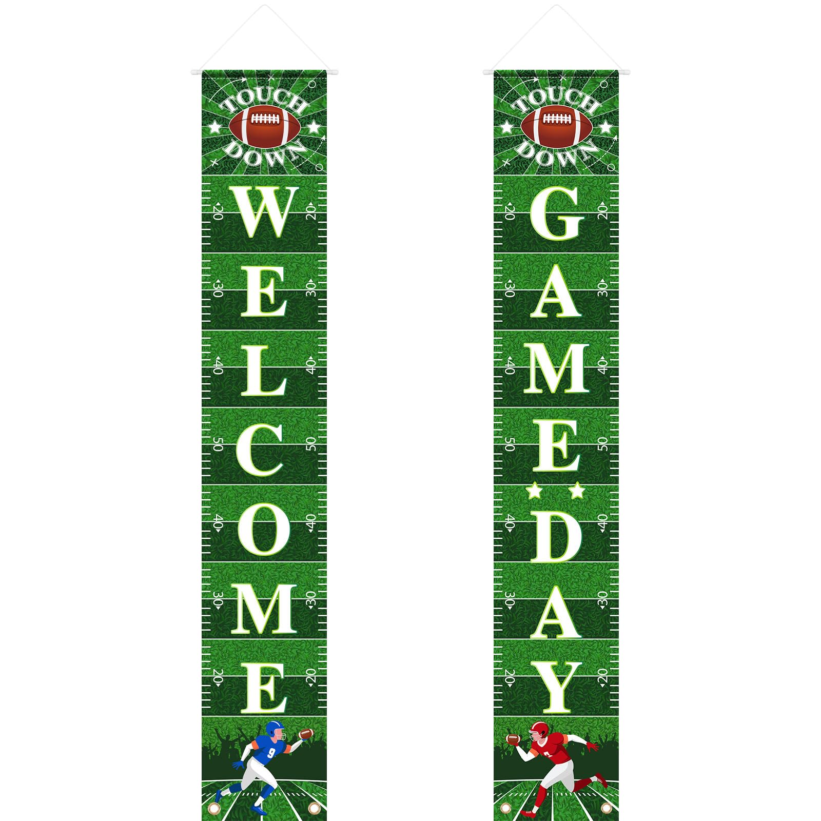 Football Porch Sign Banner Welcome Hanging Door Banner for Sport Theme Party Football Rugby Welcome Game Day Festival Party Decoration Supplies