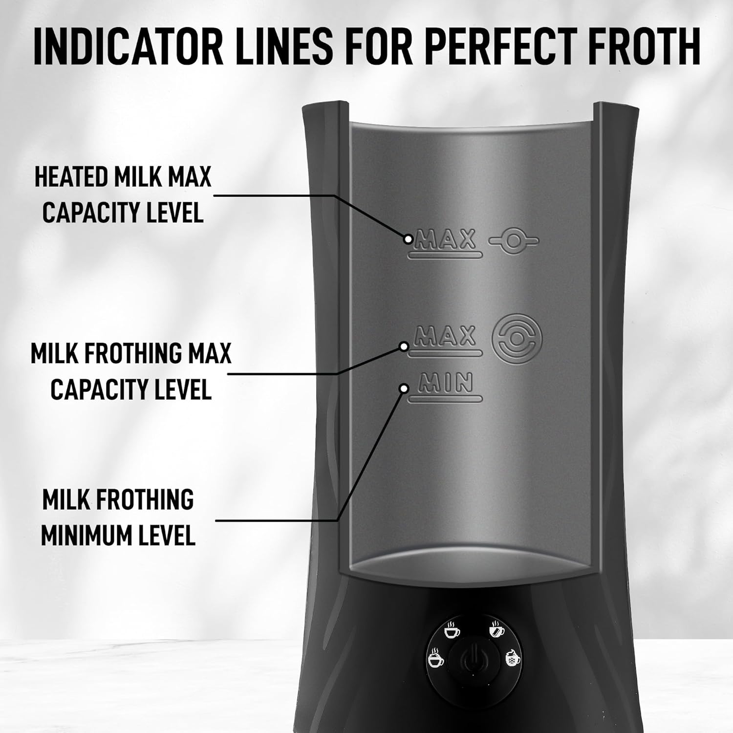 Zulay 4-in-1 Milk Frother & Steamer - Automatic Hot/Cold Foam Maker with Temperature Control - Black