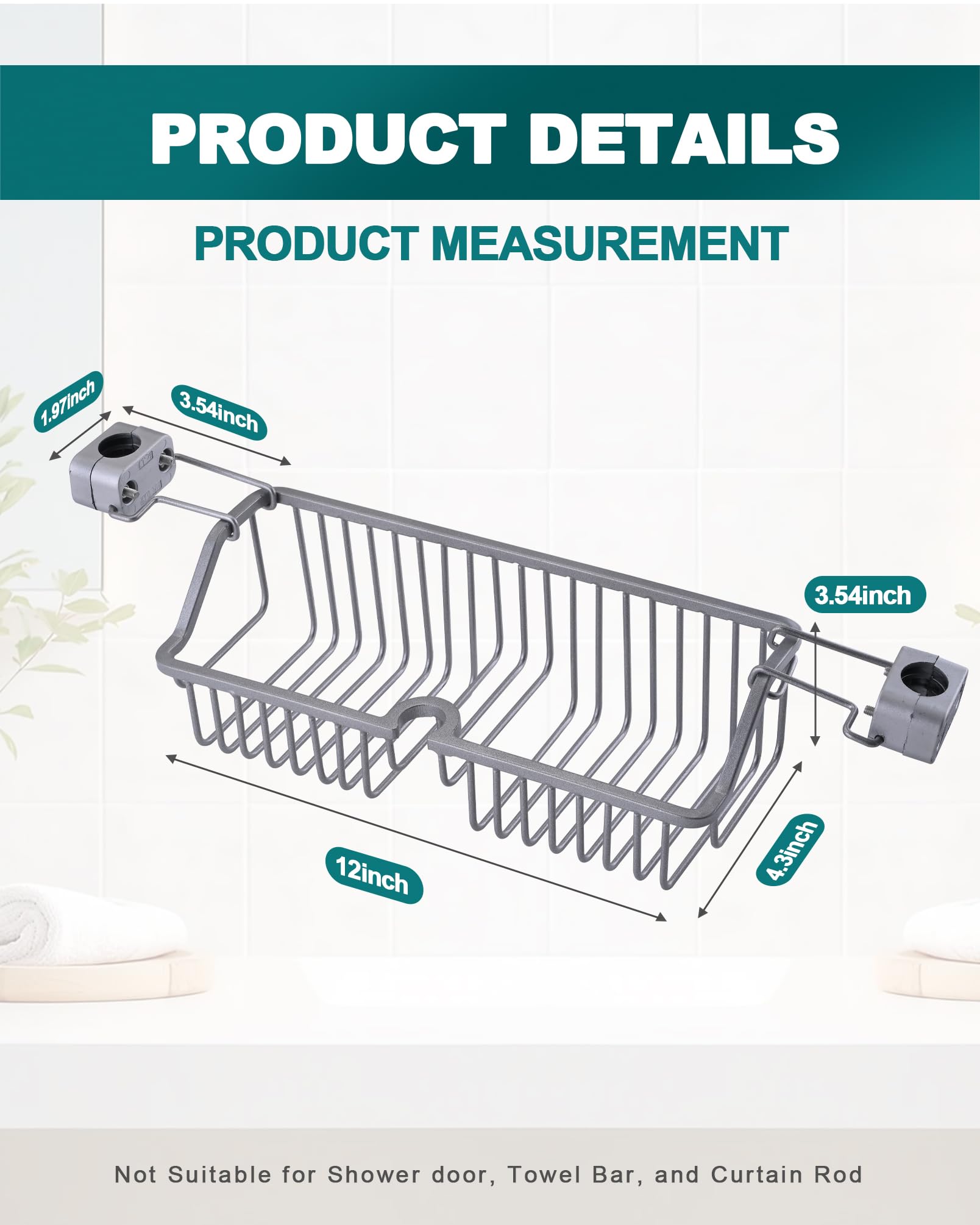 OrgCreator Rustproof Hanging Shower Caddy for Shower Chair, Stainless Steel Bathroom Basket for Bath Chair Bench,Showers Caddy Chair, Shampoo Bottle Holder for Elderly, Pregnant, Handicap, Patient