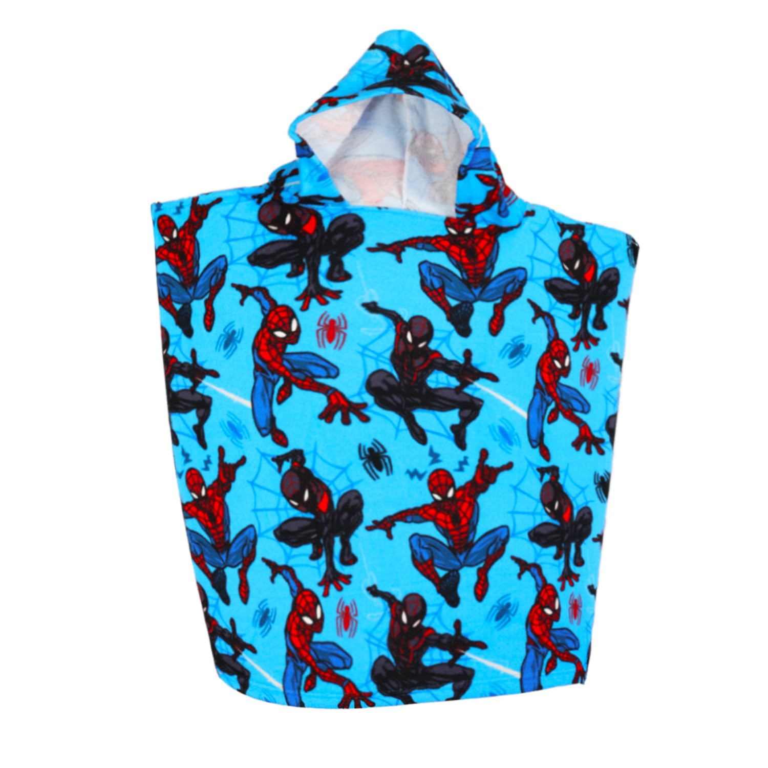 Spider-Man Kids Towel Set for Boys - Bundle with Miles Morales Spiderman Hooded Bath Towel with Tattoos, Stickers, and More | Spiderverse Bathroom Set
