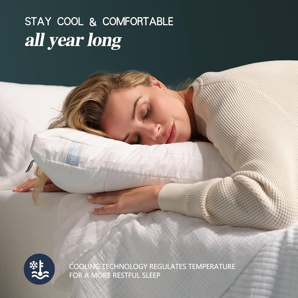 Nuzzle Adjustable Pillow - Luxury King Size Bed Pillow for Side Sleepers | Soft & Firm Support