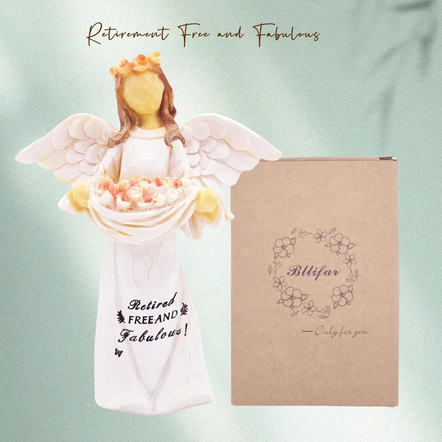 Skiennix Retirement Gift Angel Figurine - Hand-Carved Sculpture for Women | Perfect for Retirement Parties