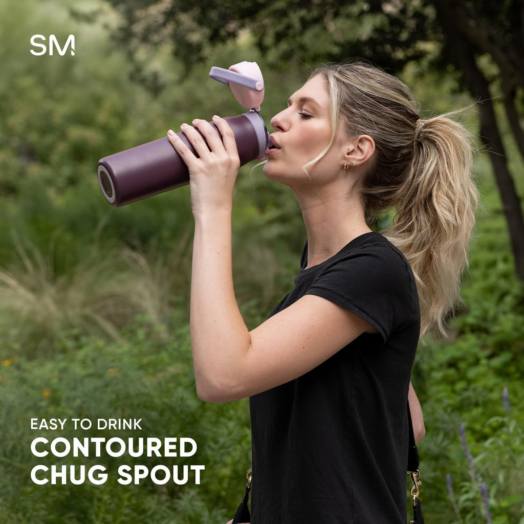 Simple Modern Mesa Sport Water Bottle with Covered Chug Lid | 24oz Cup Holder Friendly Insulated Stainless Steel Bottle for Gym, Sports and Travel | Costal Fog