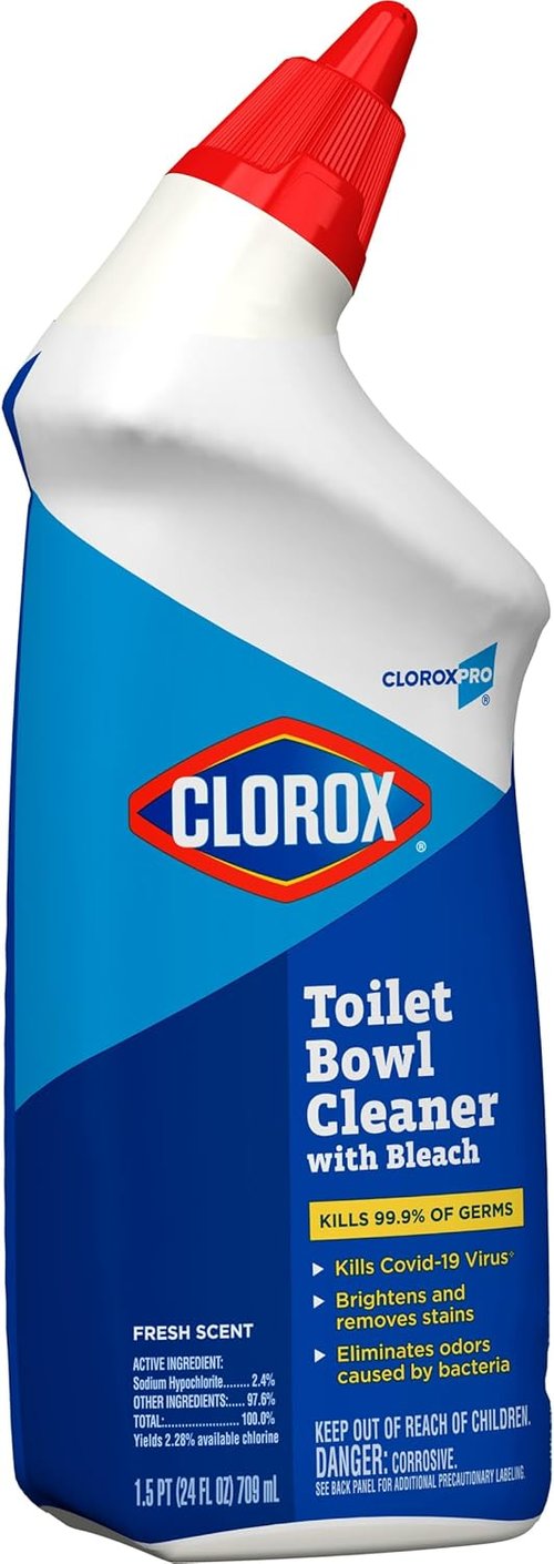 CloroxPro Toilet Bowl Cleaner with Bleach - Fresh Scent, 24 Ounces (Pack of 12) | Commercial Solutions