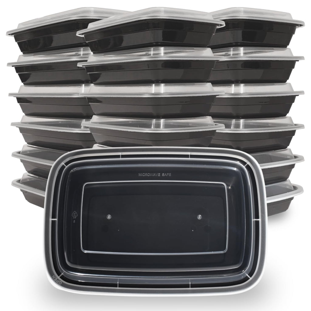28 oz 150 Pack Meal Prep Containers BPA Free Leakproof Stackable Food Storage Containers with Lids, Microwave & Dishwasher Freezer Safe Reusable To Go Containers Bento Box Style Take Out Clear Plastic