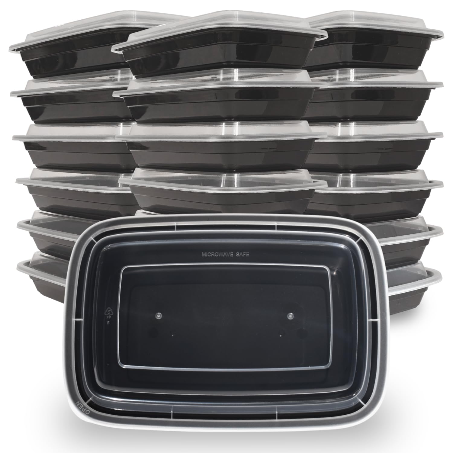 28 oz 150 Pack Meal Prep Containers BPA Free Leakproof Stackable Food Storage Containers with Lids, Microwave & Dishwasher Freezer Safe Reusable To Go Containers Bento Box Style Take Out Clear Plastic