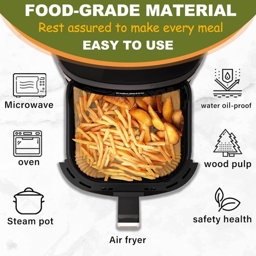 Air Fryer Liners Disposable 4QT for Chefman Air Fryer, 7.5 Inch 150Pcs Parchment Paper Liners for Beelicious 8-in-1 Smart Compact 4QT Air Fryers