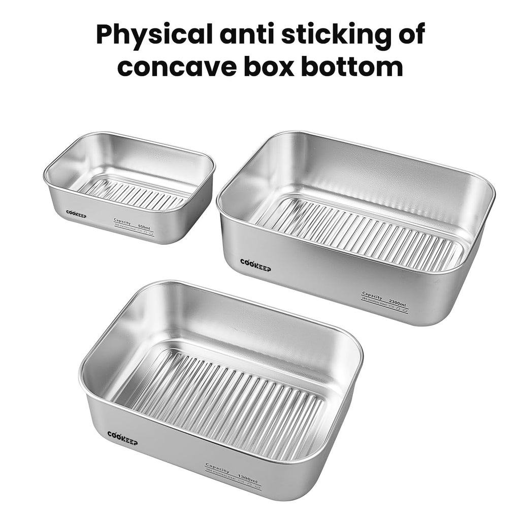 3Pcs Stainless Steel Food Containers,Stainless Steel Containers with Lids,Snack Containers,Lunch Box,Easy Clean,Airtight&Leakproof for Kitchen Storage,Dishwasher Safe,BPA-Free (22oz+44oz+77oz)