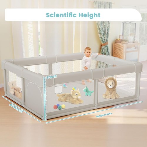 Besuhot Baby Playpen - Sturdy Safety Playard for Babies & Toddlers | 50x50 Indoor & Outdoor Activity Center
