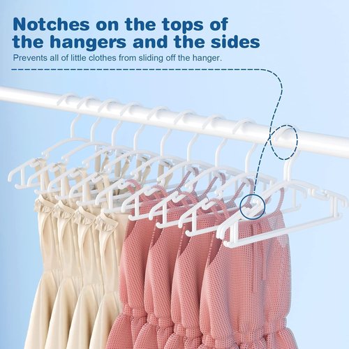 GoodtoU Baby Hangers - 60 Pack Plastic Clothes Hangers for Toddler & Infant Nursery (White)