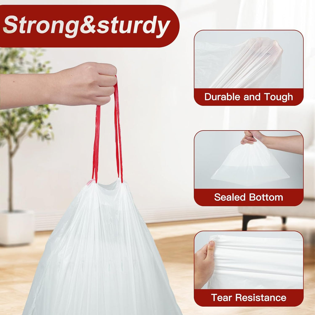 O2frepak 13 Gallon Tall Kitchen Trash Bags - Heavy Duty, Fresh Scent, 100 Count | 60x70cm