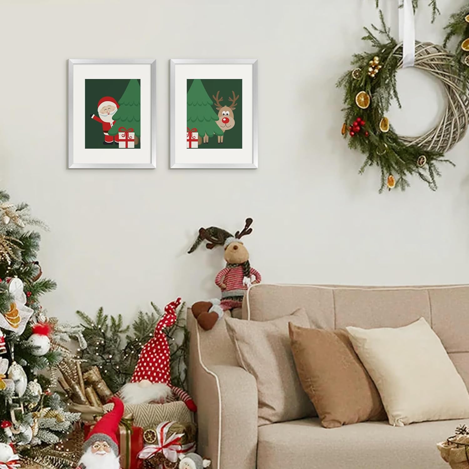 Upsimples 11x14 Picture Frame Set of 5 - Elegant Silver Frames for 8x10 or 11x14 Photos | Perfect for Wall Gallery