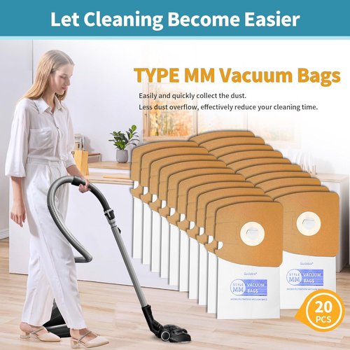 Gudotra Vacuum Bags - 20 Packs Replacement for Eureka Style MM 3670/3680 Series | Fits 60295A/B/C/D