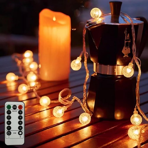 GTSYDING Bubble Globe String Lights - USB Powered, 19.6 FT, 40 LEDs, 8 Modes, Waterproof Fairy Lights for Indoor & Outdoor Decor