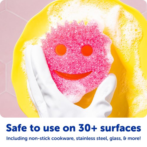 Scrub Daddy 6 Scrub Mommy Kitchen Sponges & 1 Daddy Caddy Sponge Holder - Scratch-Free for Dishes & Multipurpose Cleaning - BPA Free & Made with Polymer Foam - Stain & Odor Resistant