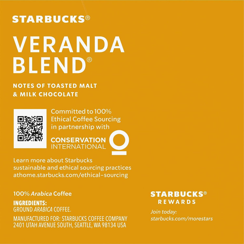 Starbucks Ground Coffee - Dark Roast Blend | Veranda Flavor, 10 Count (Pack of 12)