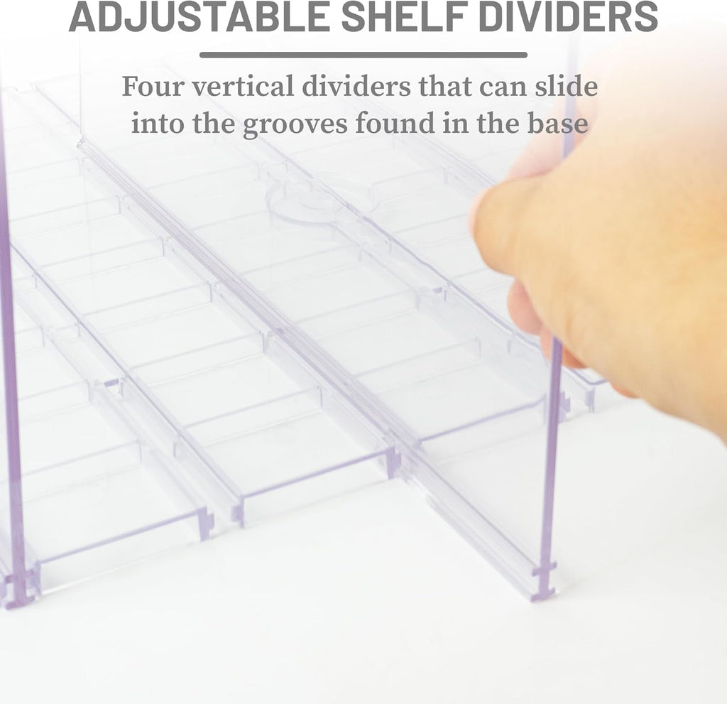 Skiennix Gift Bag Storage Organizer - Clear Acrylic Design with Adjustable Shelf Divider | Perfect for Small Closets