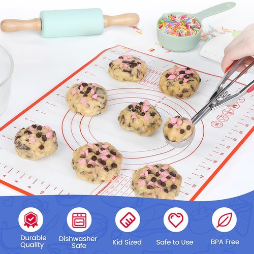 Vinino 11-Piece Kids Baking&Cooking Set – Real Baking Utensils with Cookbooks for Children, Toddler Safe Montessori Kitchen Accessories-Gift for Young Chefs Girls Boys Ages 6+