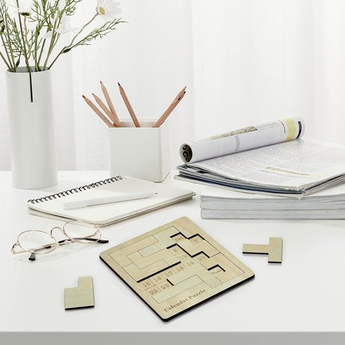 Calendar Puzzle - Engaging Daily Wooden Puzzle for 365 Days | 9.8 x 7.8 Inch Advent Calendar