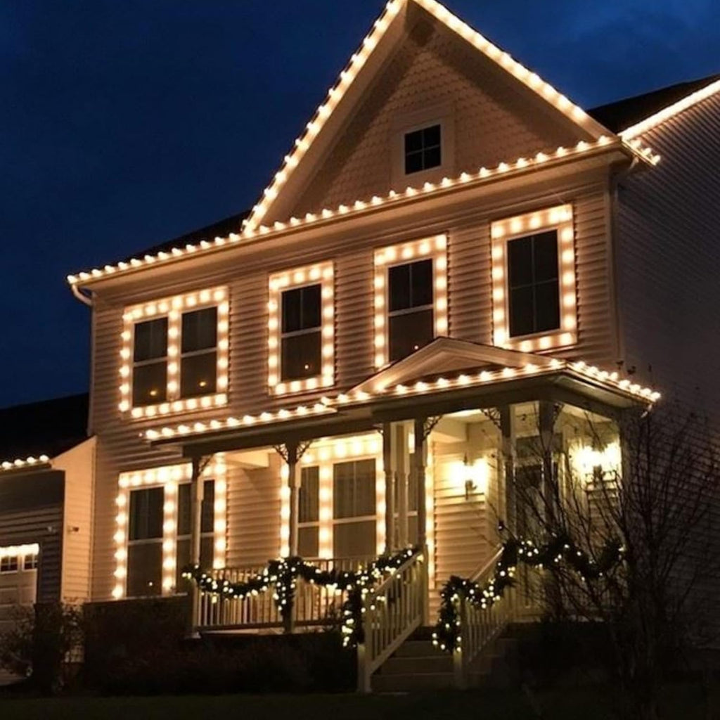 TW SHINE C9 Christmas Lights - 100 LED 66 FT Waterproof String Lights with 8 Modes Timer | Warm White