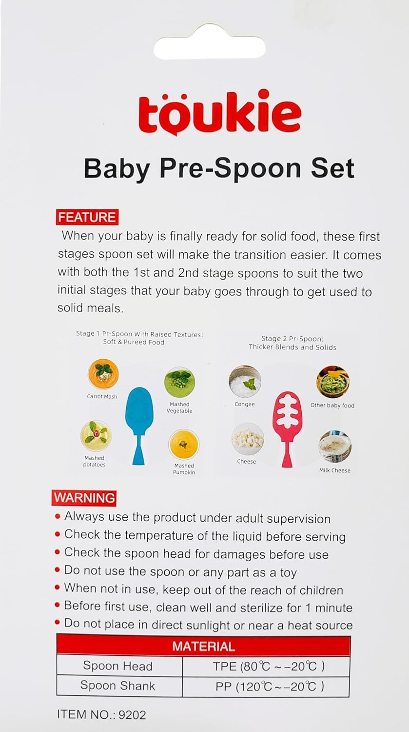 Skiennix Baby Spoons - Silicone Pre-Spoons for 6+ Months - Ideal for Baby Led Weaning | Set of 2 Teal/White