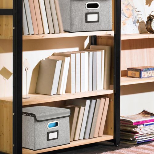 EXLIFBAG Portable File Organizer Box - Collapsible Storage Solution for Home/Office | 3 Pack