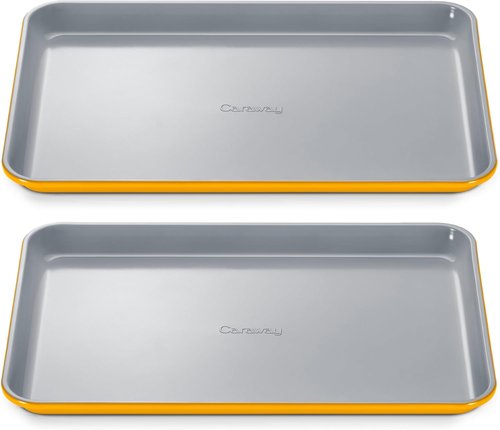 Caraway Non-Stick Ceramic Baking Sheet - Naturally Slick & Non-Toxic - Perfect for Baking & Roasting - Medium (15" x 10") - Marigold