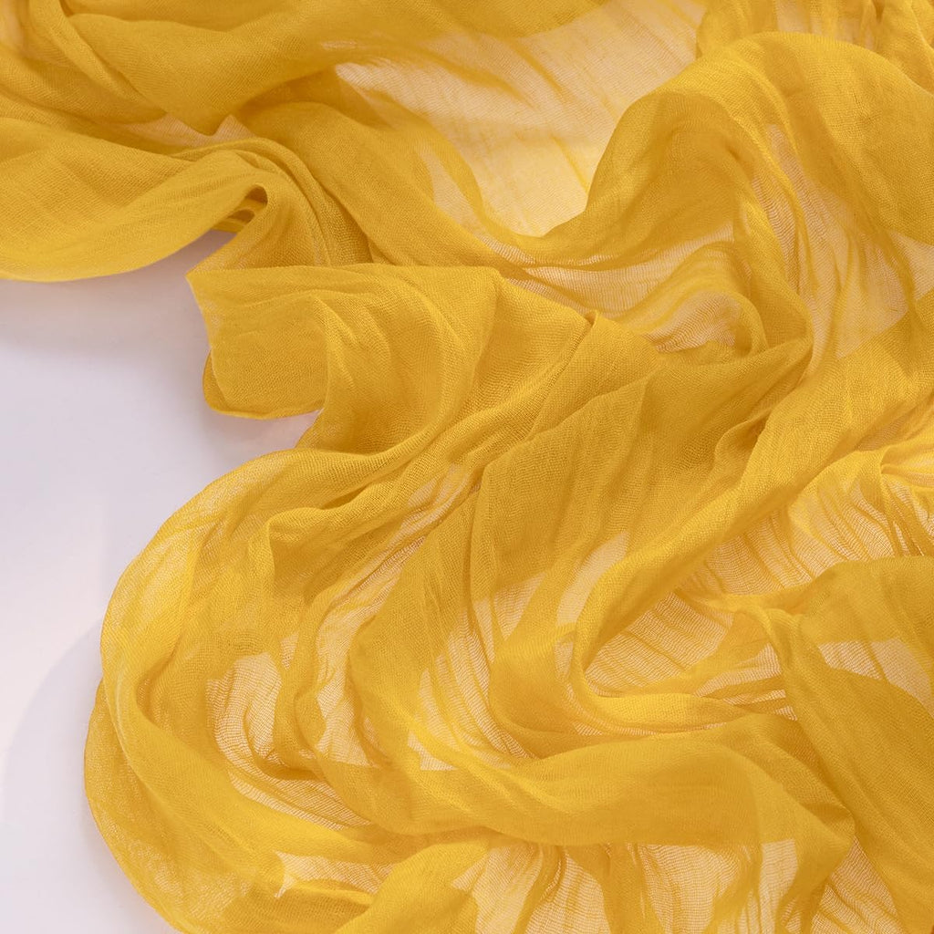 Socomi Gold Yellow Cheesecloth Table Runner - 120 Inch Boho Rustic Decor for Weddings & Events
