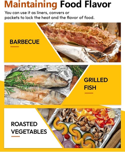 Katbite Heavy Duty Aluminum Foil - 17.7 Inch Wide, 30 Micron Thick Roll for Grilling & Baking | 525 Sq Ft