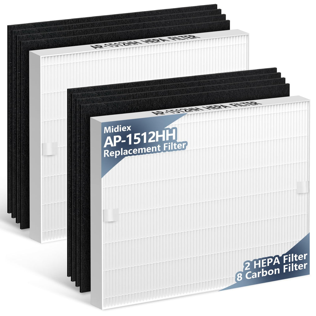 2-Pack AP-1512HH Air Purifier Replacement Filter for Coway Airmega AP-1512HH and and Airmega 200M air Purifier, 2 HEPA and 8 Pre-Filters for Airmega AP1512HH Filter