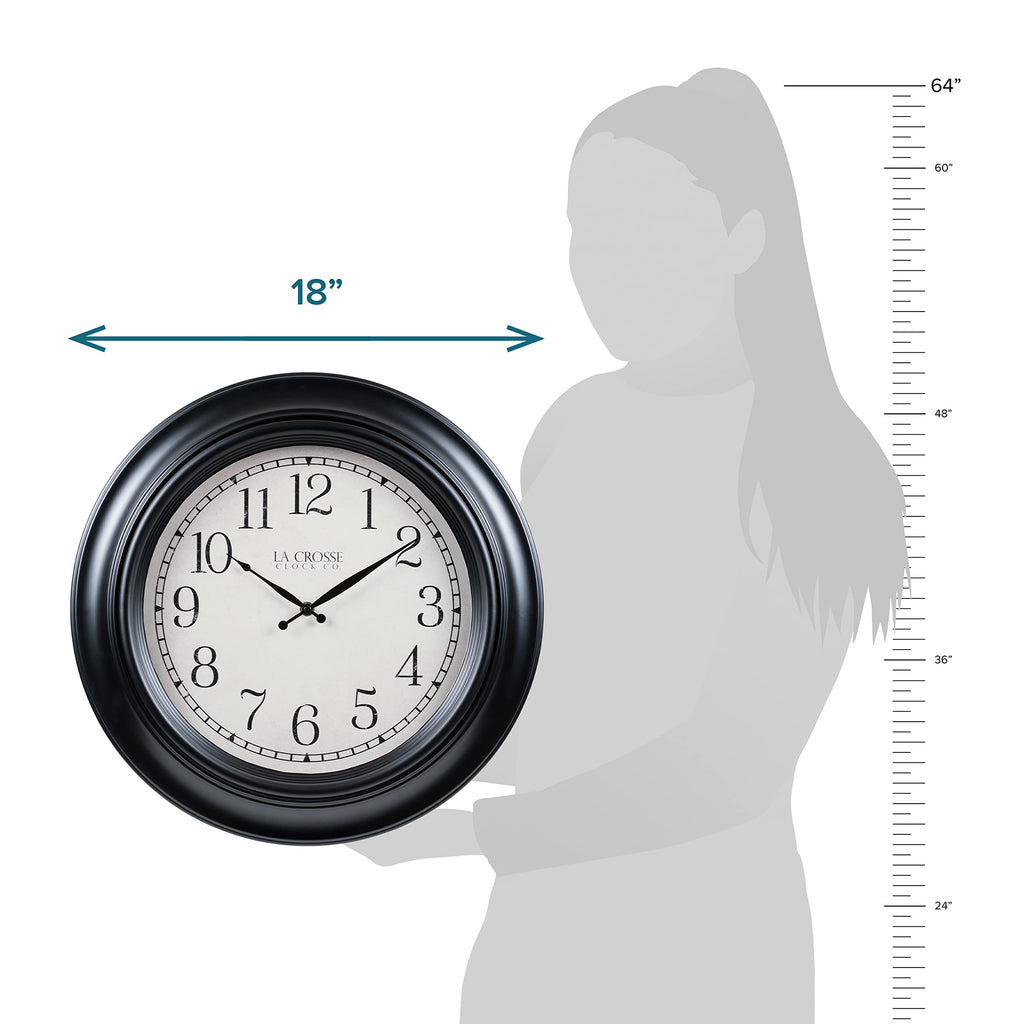 La Crosse Technology 18-Inch Rhodes Quartz Analog Wall Clock - 404-3846A