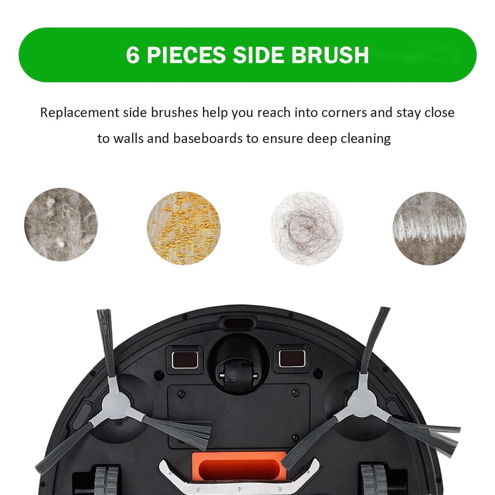 Replacement Parts for ROPVACNIC A1/S1 Vaccum Cleaner Accessory kits with 6 filters, 6 Spare Side Brushes.