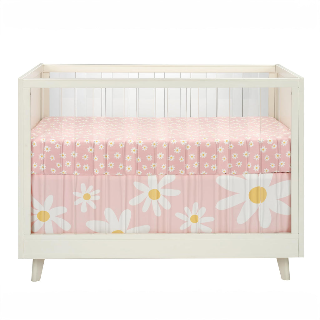 Lambs & Ivy Daisy Dreams Breathable 100% Cotton Baby Fitted Crib/Toddler Sheet