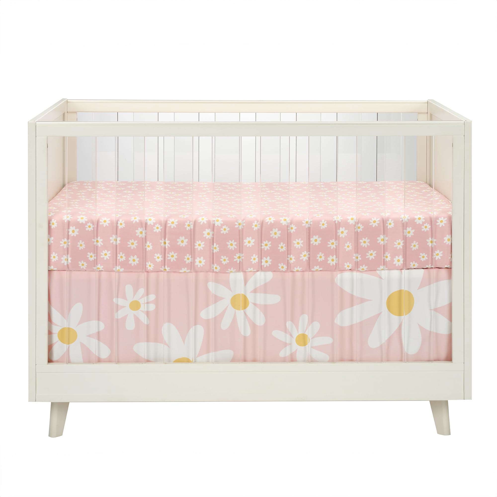 Lambs & Ivy Daisy Dreams Breathable 100% Cotton Baby Fitted Crib/Toddler Sheet
