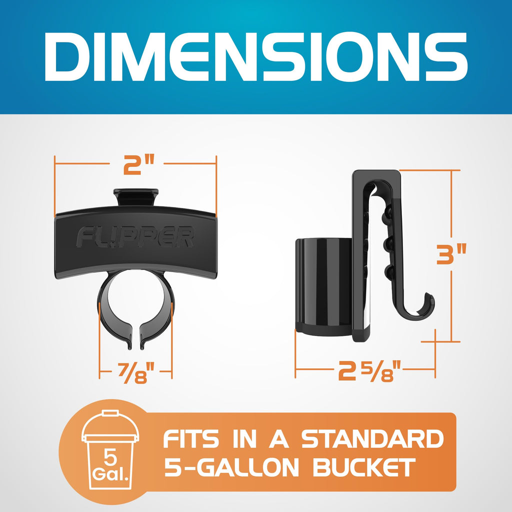 Flipper Bucket Buddy Aquarium Bucket Organizer, Hose Holder Clip for 5 Gallon Buckets, Fish Tank Water Change Caddy for Siphon Hose, Scraper, Net, and Cleaning Tools