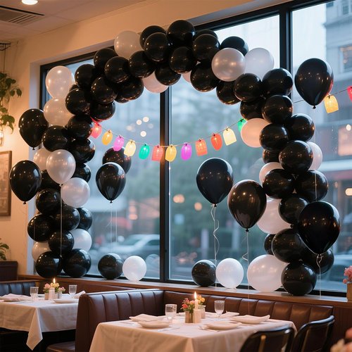 Black Balloons | 100 Pack 12-Inch Round Latex Balloons for Halloween & Party Decorations
