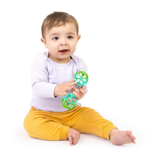 Bright Starts Oball Rattle Toy - Engaging Shaker for Newborns and Up | Colorful Design