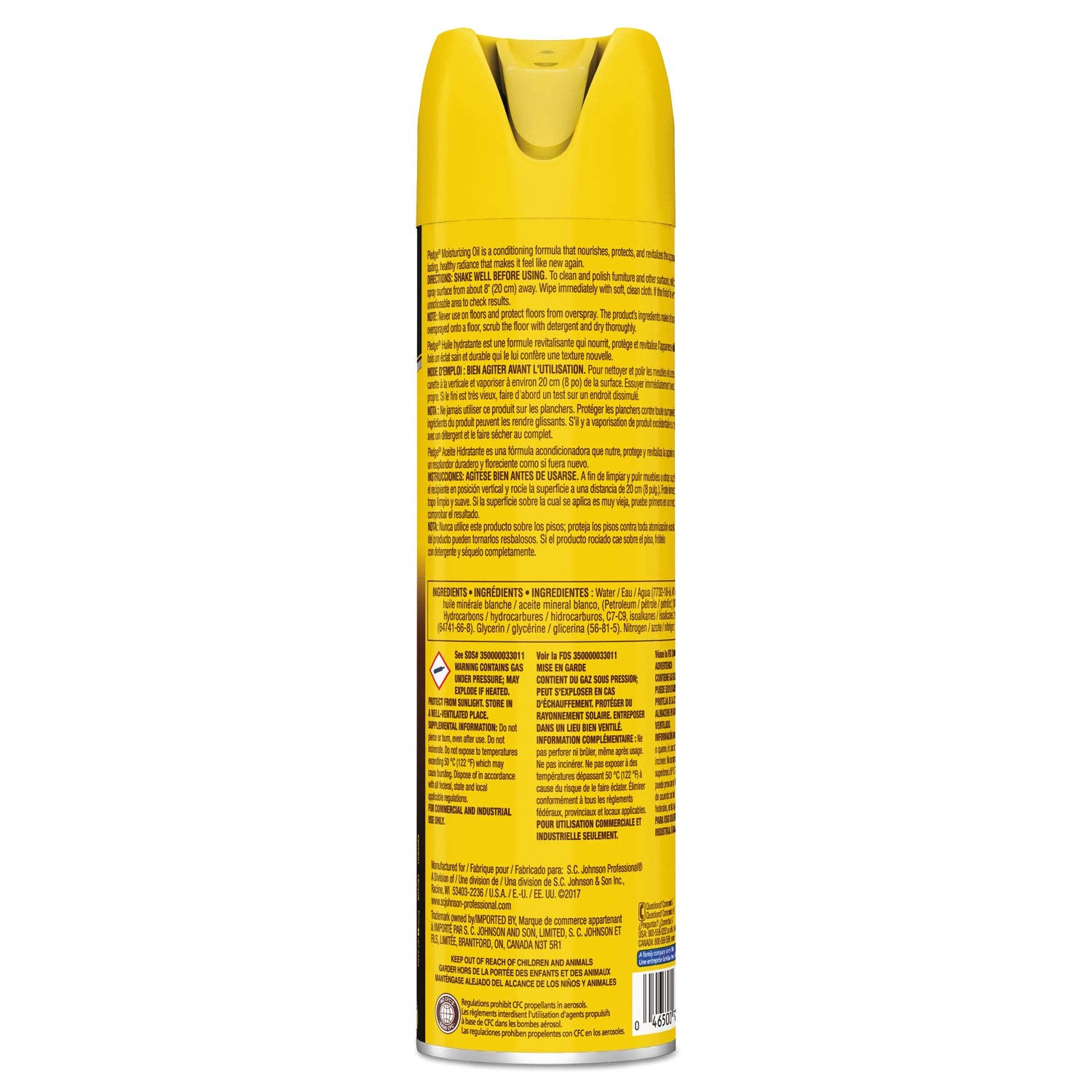 SC Johnson Pledge Furniture Polish, Revive Moisturizing Oil, 14.2 oz Can, Pack of 1
