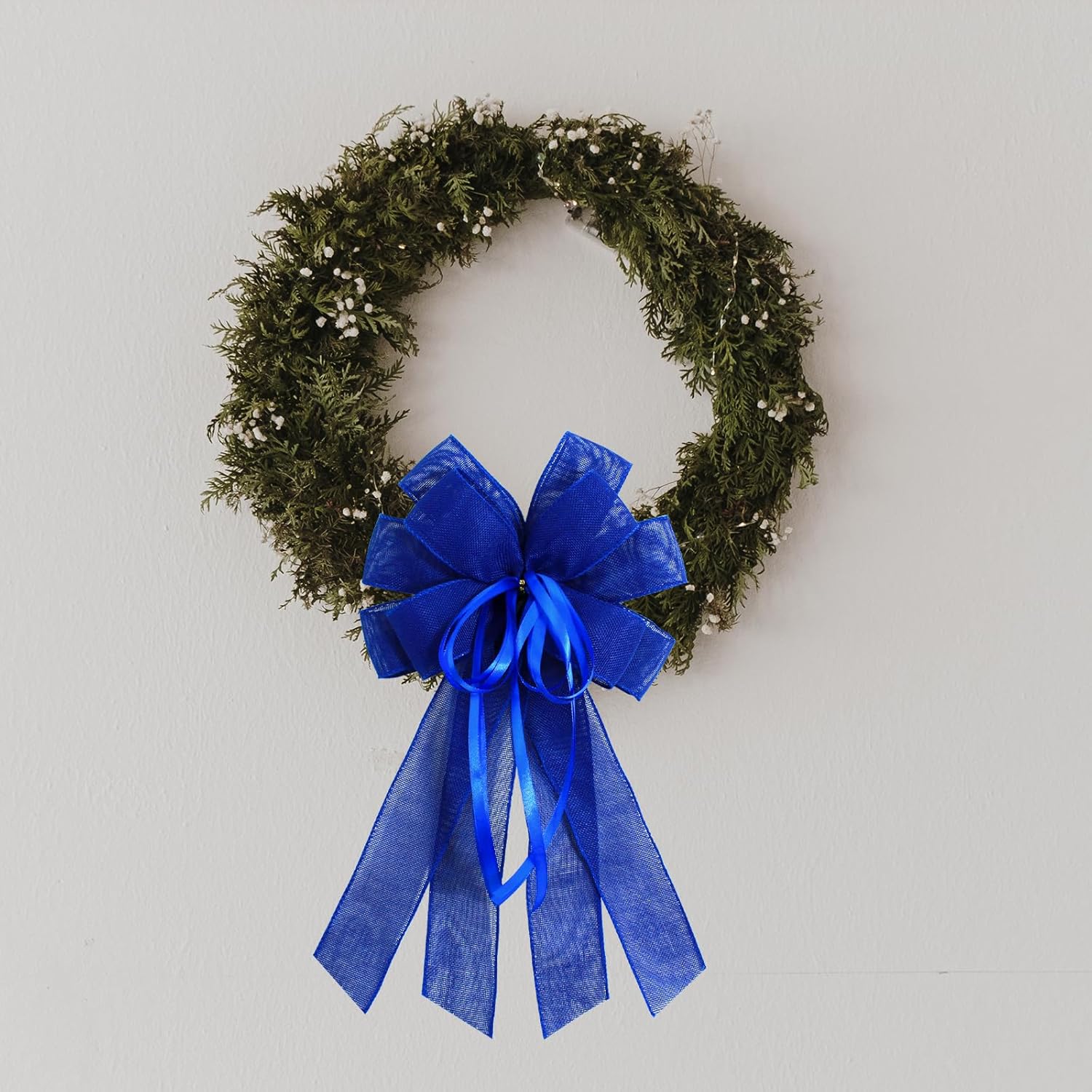 Regine Switzerland Large Dark Blue Burlap Bow - Perfect for Wreaths & Spring Decor | Holiday Party Accent